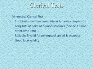 The Minnesota Clerical Test (MCT)